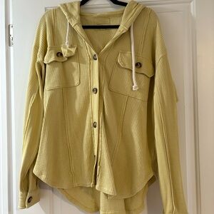 American Eagle Outfitters Mustard Hooded Utility Jacket